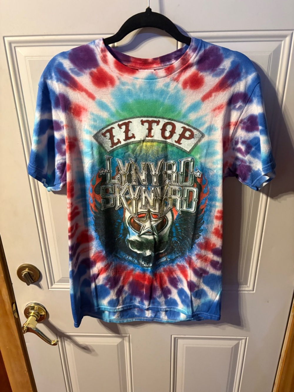 Delta Tie-Dye Short Sleeve Tee - Blue, Red, Green, Purple Size Medium